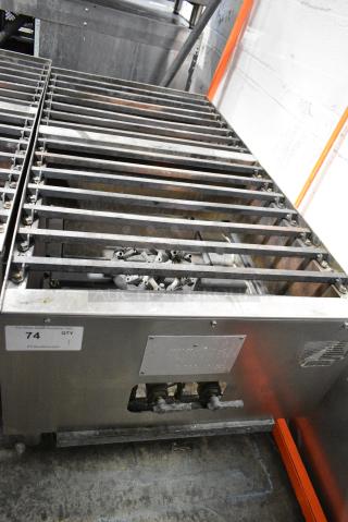 Town SR-24-G-X2-SS-N Stainless Steel Commercial Natural Gas Powered 2 Burner Range.
