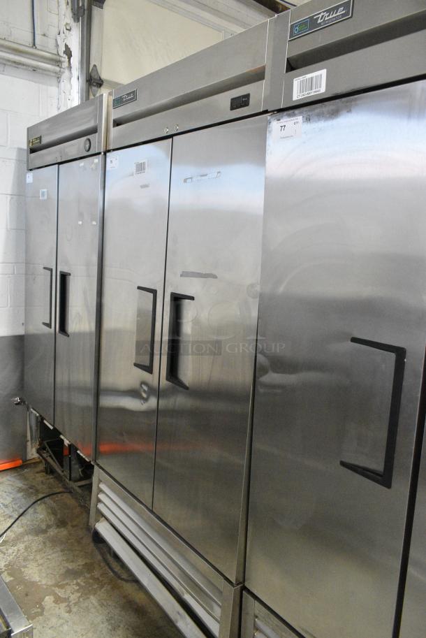 2021 True T-35-HC Stainless Steel Commercial 2 Door Reach In Cooler w/ Poly Coated Racks on Commercial Casters. 115 Volts, 1 Phase. Tested and Working! - Image 2 of 10