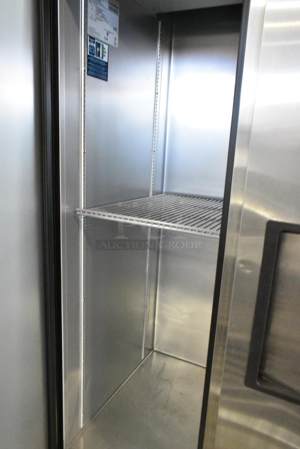 2021 True T-35-HC Stainless Steel Commercial 2 Door Reach In Cooler w/ Poly Coated Racks on Commercial Casters. 115 Volts, 1 Phase. Tested and Working! - Image 9 of 10