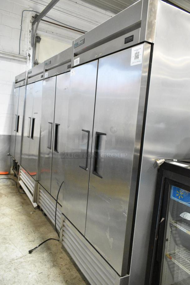 2022 True T-35-HC Stainless Steel Commercial 2 Door Reach In Cooler w/ Poly Coated Racks on Commercial Casters. 115 Volts, 1 Phase. Tested and Working! - Image 2 of 8