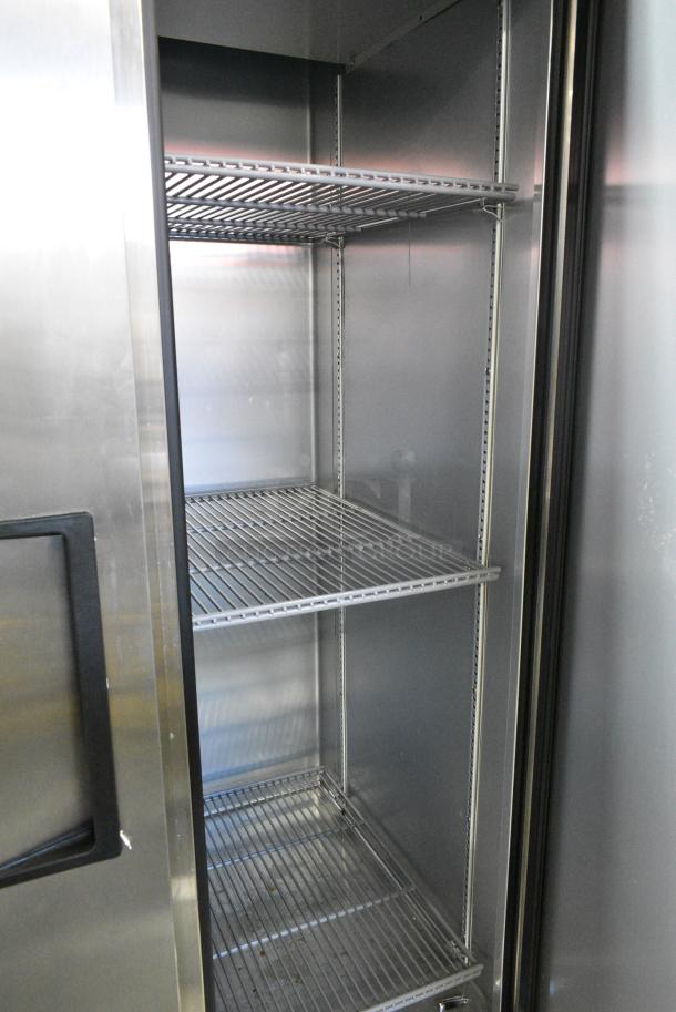 2022 True T-35-HC Stainless Steel Commercial 2 Door Reach In Cooler w/ Poly Coated Racks on Commercial Casters. 115 Volts, 1 Phase. Tested and Working! - Image 7 of 8