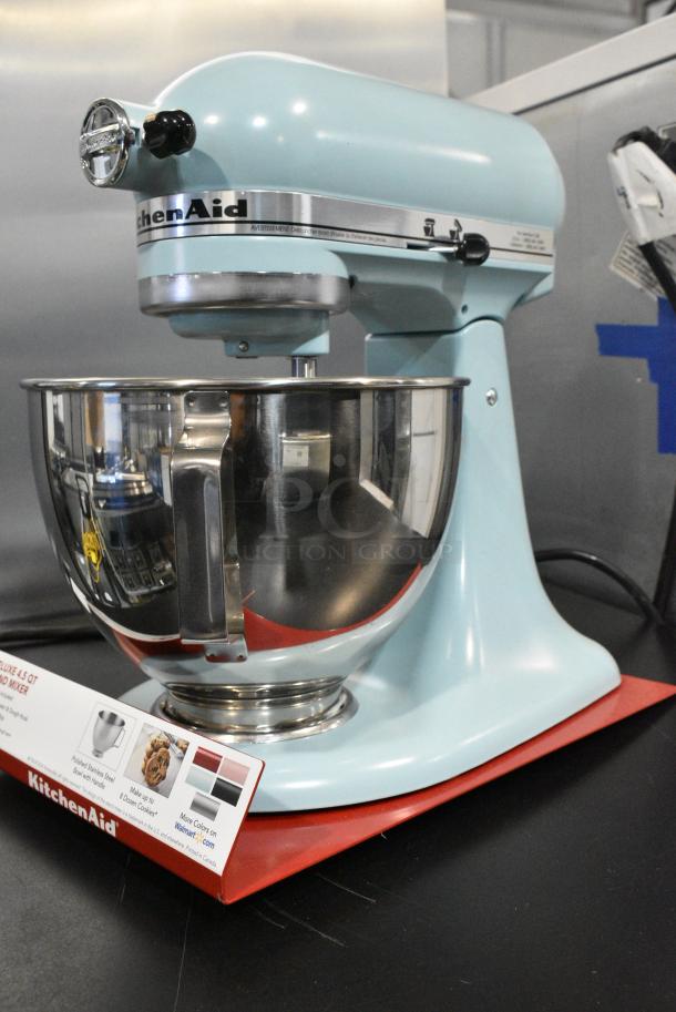KitchenAid Metal Countertop 4.5 Quart Planetary Dough Mixer w/ Mixing Bowl and Paddle Attachment. 120 Volts, 1 Phase. Unit Was a Store Display. Cannot Test Due To Cut Power Cord - Image 1 of 10