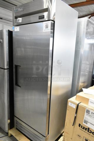 2024 True T-19F-HC Stainless Steel Commercial Single Door Reach In Freezer w/ Poly Coated Racks. 115 Volts, 1 Phase. Tested and Working!
