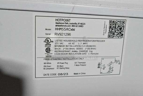 Hotpoint HHM5SRCWW Metal Chest Freezer w/ Hinge Lid. 115 Volts, 1 Phase. Tested and Powers On But Does Not Get Cold - Image 5 of 5