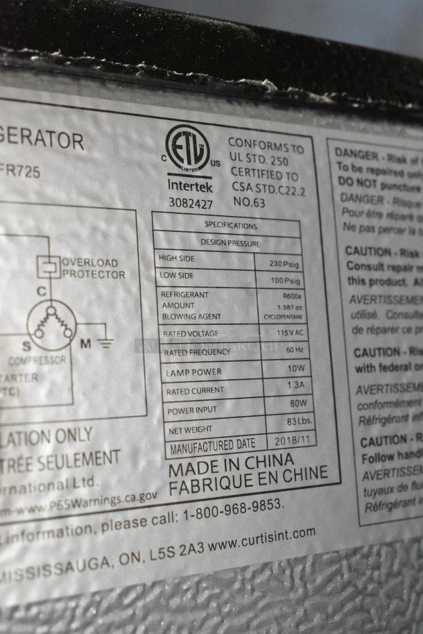 Thomson TFR725 Metal Cooler w/ Freezer. 120 Volts, 1 Phase. Tested and Working! - Image 7 of 8