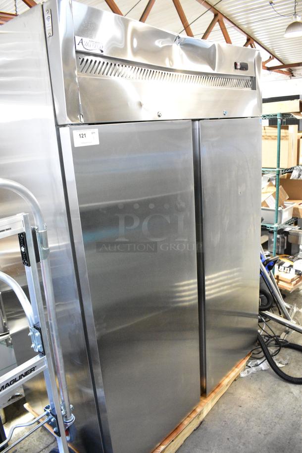 BRAND NEW SCRATCH AND DENT! 2023 Avantco 178Z2FHC Avantco Z2-F-HC 54" Solid Door Stainless Steel Reach-In Freezer. 115 Volts, 1 Phase. Tested and Powers On But Does Not Get Cold - Image 1 of 9