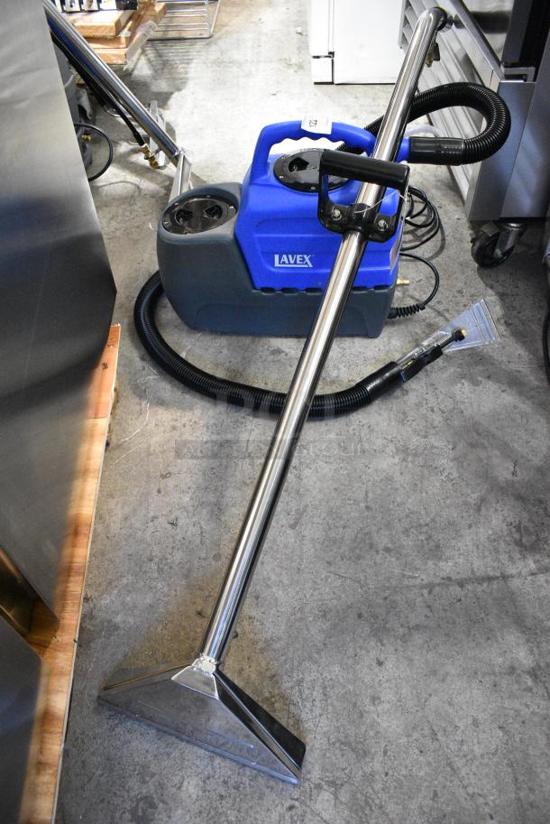 BRAND NEW SCRATCH AND DENT! Lavex 1-Stage Cold Water Spot Extractor with 7' Vacuum and Solution Hoses and 4" Clear-View Upholstery Tool - 2 Gallon, 55 PSI, 115 Volts, 1 Phase. Tested and Working! - Image 1 of 9