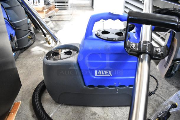 BRAND NEW SCRATCH AND DENT! Lavex 1-Stage Cold Water Spot Extractor with 7' Vacuum and Solution Hoses and 4" Clear-View Upholstery Tool - 2 Gallon, 55 PSI, 115 Volts, 1 Phase. Tested and Working! - Image 2 of 9
