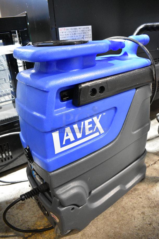 BRAND NEW SCRATCH AND DENT! Lavex 2-Stage Heated Spot Extractor with 15' Vacuum and Solution Hoses and 4" Stainless Steel Upholstery Tool - 3 Gallon, 55 PSI, 115 Volts, 1 Phase. Tested and Powers On But Parts Do Not Move - Image 3 of 13