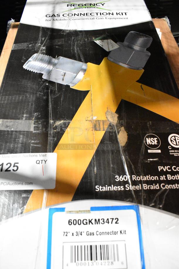 BRAND NEW SCRATCH AND DENT! Regency 600GKM3472 72" Mobile Gas Connector Hose Kit with 2 Elbows, Full Port Valve, Restraining Device, and Quick Disconnect - 3/4" - Image 5 of 6