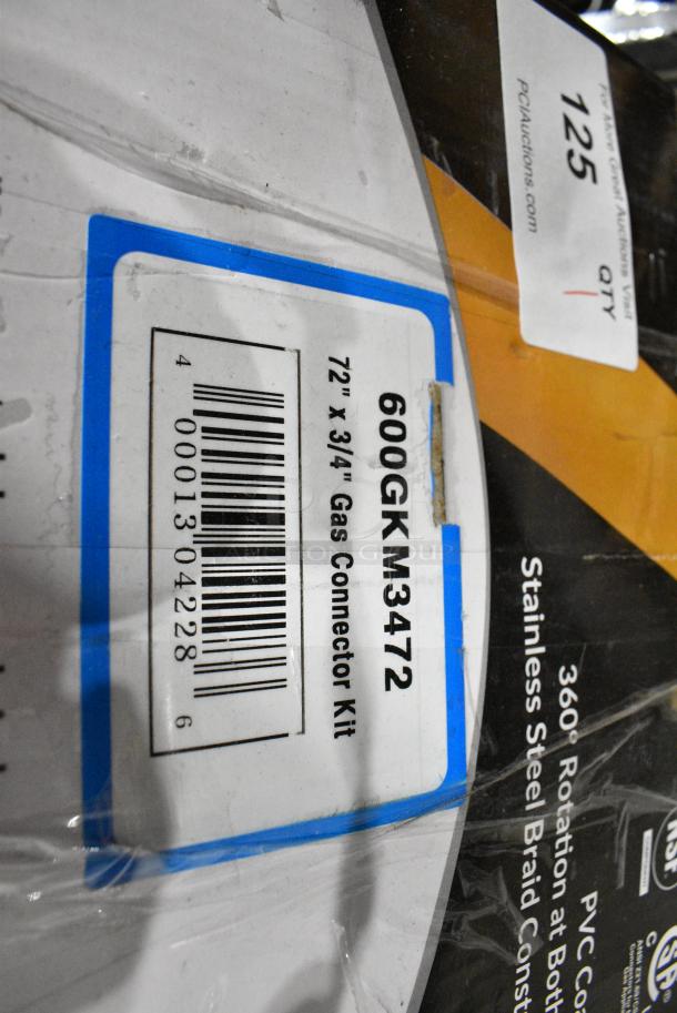 BRAND NEW SCRATCH AND DENT! Regency 600GKM3472 72" Mobile Gas Connector Hose Kit with 2 Elbows, Full Port Valve, Restraining Device, and Quick Disconnect - 3/4" - Image 6 of 6