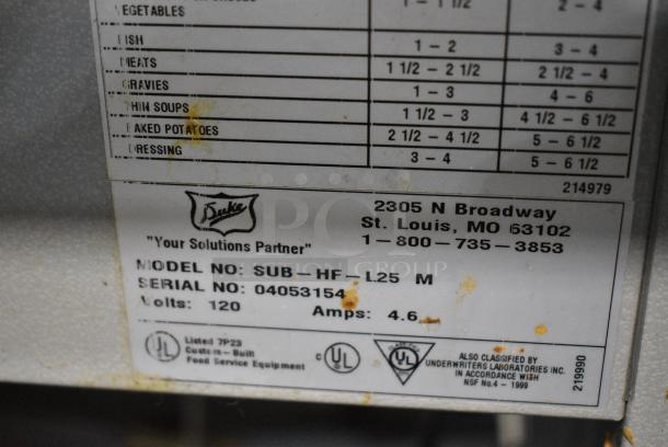 Duke Metal Commercial Subway Sandwich Make Line Prep Line Soup Warmer. 120 Volts, 1 Phase. - Image 8 of 10