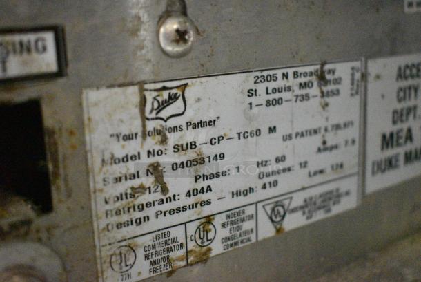 Duke Metal Commercial Subway Sandwich Make Line Prep Line w/ Lowering Sneeze Guard. 120 Volts, 1 Phase. - Image 8 of 9