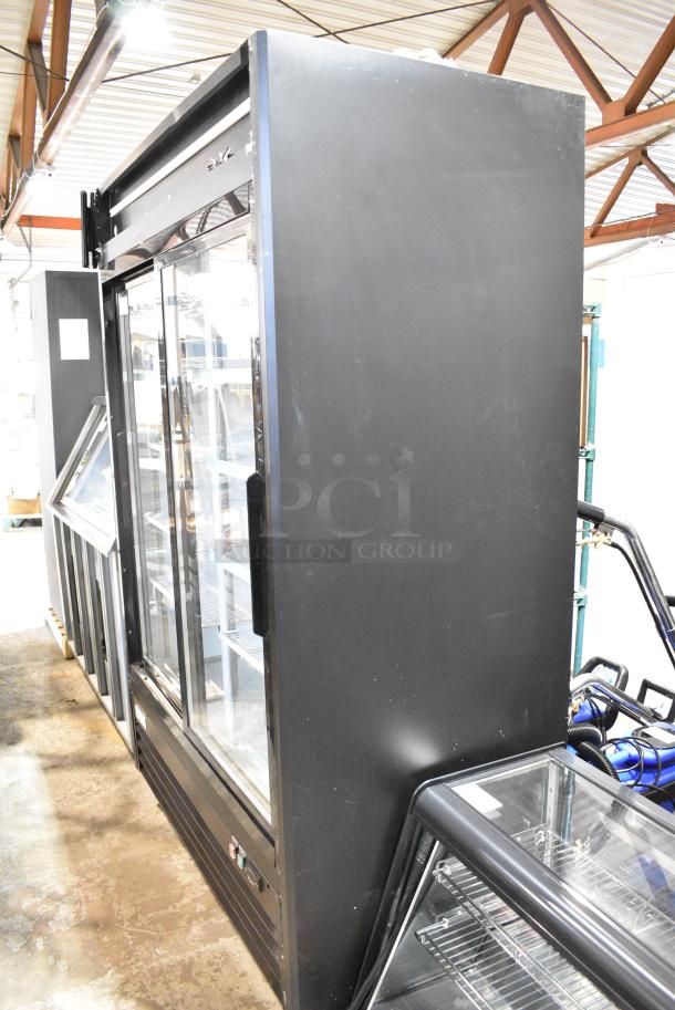 BRAND NEW SCRATCH AND DENT! 2024 Avantco 178GDS47HCB Metal Commercial 2 Door Reach In Cooler Merchandiser on Commercial Casters. 115 Volts, 1 Phase. Tested and Working! - Image 3 of 12