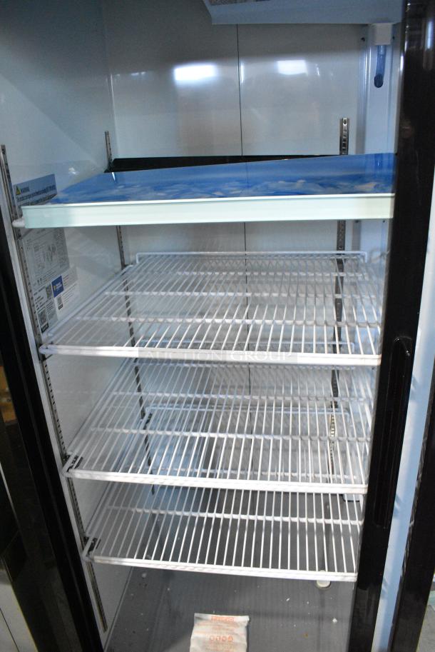 BRAND NEW SCRATCH AND DENT! 2024 Avantco 178GDS47HCB Metal Commercial 2 Door Reach In Cooler Merchandiser on Commercial Casters. 115 Volts, 1 Phase. Tested and Working! - Image 7 of 12
