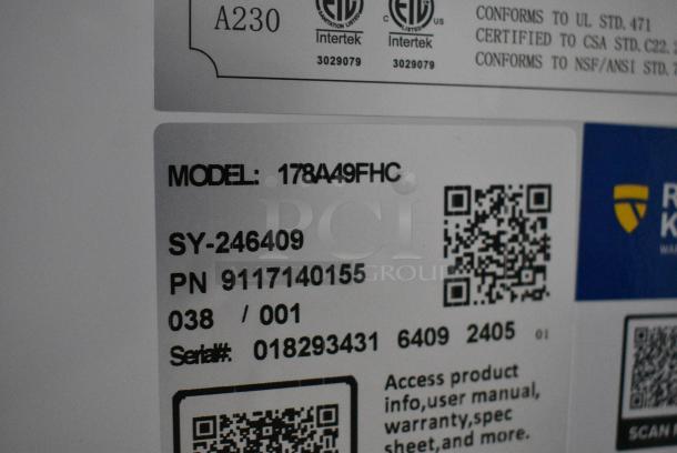 BRAND NEW SCRATCH AND DENT! Avantco 178A49FHC Stainless Steel Commercial 2 Door Reach In Freezer. 115 Volts, 1 Phase. Tested and Powers On But Does Not Get Cold - Image 7 of 8