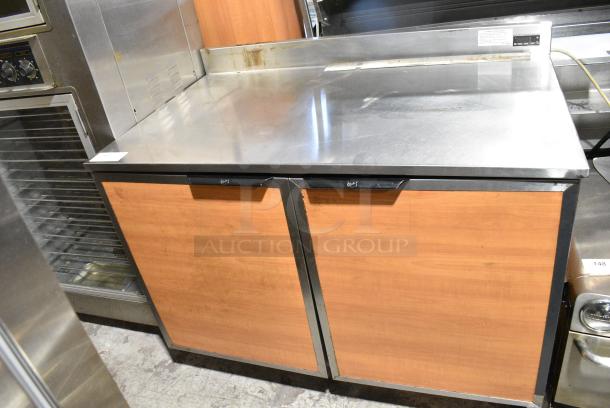 Duke RUF-48M Metal Commercial 2 Door Work Top Cooler on Commercial Casters. 120 Volts, 1 Phase. Tested and Powers On But Does Not Get Cold - Image 1 of 9