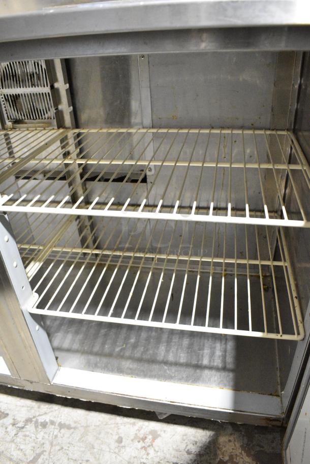 Duke RUF-48M Metal Commercial 2 Door Work Top Cooler on Commercial Casters. 120 Volts, 1 Phase. Tested and Powers On But Does Not Get Cold - Image 6 of 9