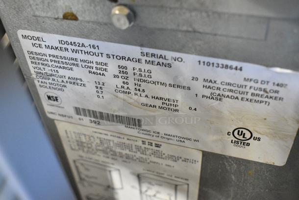Manitowoc ID0452A-161 Stainless Steel Commercial Ice Machine Head. 115 Volts, 1 Phase. - Image 6 of 7