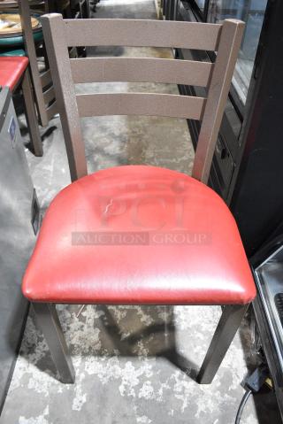 11 Brown Metal Chairs w/ Various Colored Seats. 7 Dining Height and 4 Bar Height. 11 Times Your Bid!