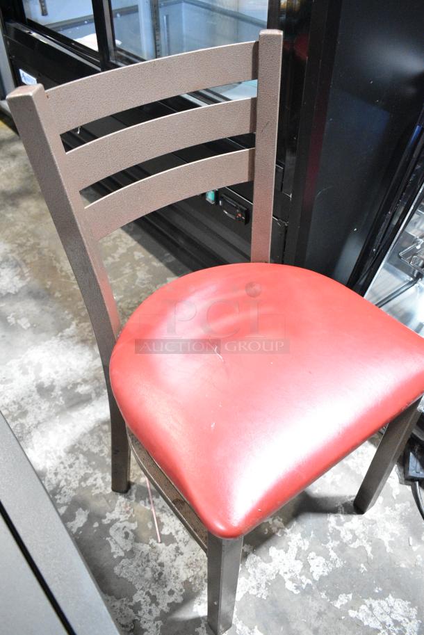 11 Brown Metal Chairs w/ Various Colored Seats. 7 Dining Height and 4 Bar Height. 11 Times Your Bid! - Image 2 of 8