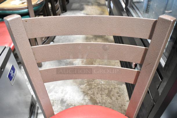 11 Brown Metal Chairs w/ Various Colored Seats. 7 Dining Height and 4 Bar Height. 11 Times Your Bid! - Image 4 of 8