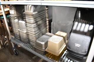 ALL ONE MONEY! Tier Lot of Various Items Including Stainless Steel Drop In Bins, Poly Drop In Bin and Napkin Dispenser