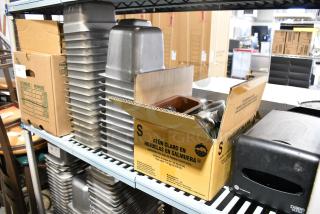 ALL ONE MONEY! Tier Lot of Various Items Including Stainless Steel Drop In Bins, and Napkin Dispenser