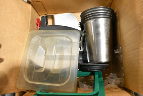 ALL ONE MONEY! Tier Lot of Various Items Including Stainless Steel Drop In Bins, and Napkin Dispenser - Image 2 of 6