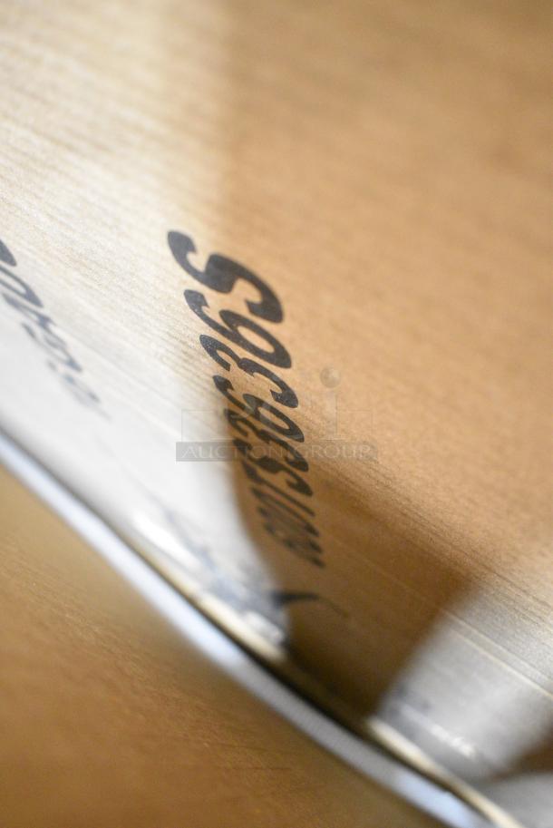 18 BRAND NEW SCRATCH AND DENT! Boxes Including Jubilee Utillity Cart, Choice Full Size Stainless Steel Solid Steam Table / Hotel Pan Cover,407BUNFULL Choice Full Size 18" x 26" 19 Gauge Wire in Rim Aluminum Bun Pan / Sheet Pan, 3 600IB1824LID Regency Stainless Steel Sliding Lid for 18" x 24" Underbar Ice Bin, 600FD48G Regency Deck-Mounted Faucet with 4" Centers and 8" Swivel Gooseneck Spout, 109RACKPARTS Regency Crossbar and Hardware Kit for 20 Pan End Load Bun / Sheet Pan Rack, 3 164TCOLROD25 Lancaster Table & Seating 25 3/16" Standard Height Table Base Column and Rod, 522CS12424 Steelton 29 1/2" 18-Gauge Stainless Steel One Compartment Commercial Sink without Drainboard - 24" x 24" x 12" Bowl. 18 Times Your Bid! May Be Missing Pieces - Image 13 of 14