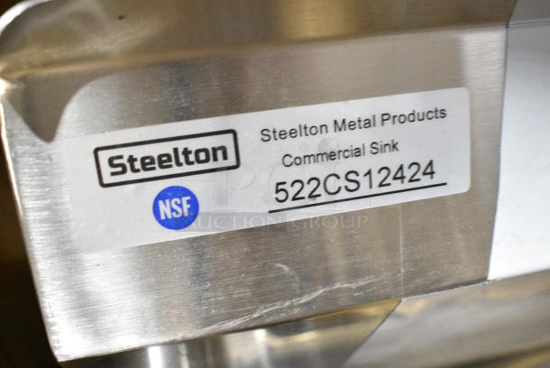 18 BRAND NEW SCRATCH AND DENT! Boxes Including Jubilee Utillity Cart, Choice Full Size Stainless Steel Solid Steam Table / Hotel Pan Cover,407BUNFULL Choice Full Size 18" x 26" 19 Gauge Wire in Rim Aluminum Bun Pan / Sheet Pan, 3 600IB1824LID Regency Stainless Steel Sliding Lid for 18" x 24" Underbar Ice Bin, 600FD48G Regency Deck-Mounted Faucet with 4" Centers and 8" Swivel Gooseneck Spout, 109RACKPARTS Regency Crossbar and Hardware Kit for 20 Pan End Load Bun / Sheet Pan Rack, 3 164TCOLROD25 Lancaster Table & Seating 25 3/16" Standard Height Table Base Column and Rod, 522CS12424 Steelton 29 1/2" 18-Gauge Stainless Steel One Compartment Commercial Sink without Drainboard - 24" x 24" x 12" Bowl. 18 Times Your Bid! May Be Missing Pieces - Image 14 of 14