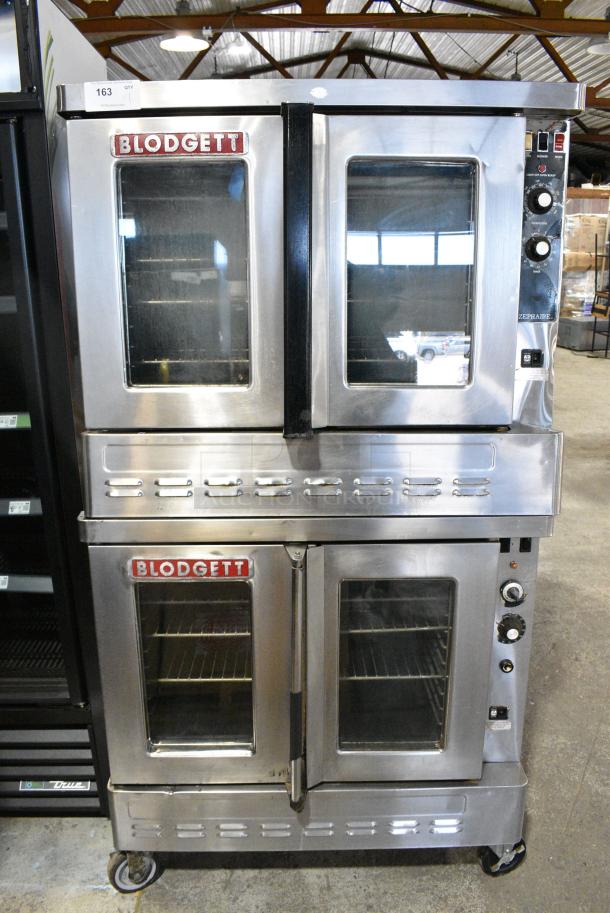 2 Blodgett Stainless Steel Commercial Natural Gas Powered Full Size Convection Oven w/ View Through Doors, Metal Oven Racks and Thermostatic Controls on Commercial Casters. 2 Times Your Bid! - Image 1 of 10