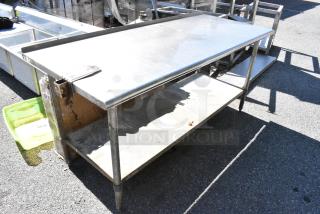 Duke Stainless Steel Table w/ Metal Under Shelf and Commercial Can Opener Mount