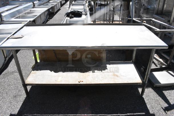 Duke Stainless Steel Table w/ Metal Under Shelf and Commercial Can Opener Mount - Image 2 of 9