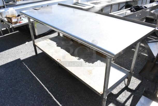 Duke Stainless Steel Table w/ Metal Under Shelf and Commercial Can Opener Mount - Image 3 of 9