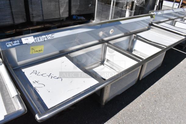 BRAND NEW SCRATCH AND DENT! Regency 600T2323224 Stainless Steel 2 Bay Sink w/ Dual Drain Boards. No Legs. - Image 2 of 8