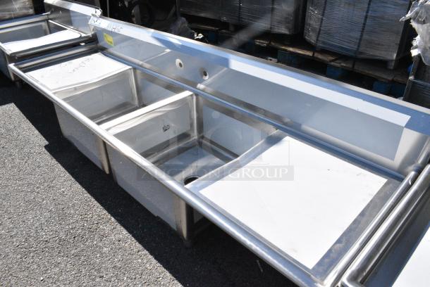 BRAND NEW SCRATCH AND DENT! Regency 600T2323224 Stainless Steel 2 Bay Sink w/ Dual Drain Boards. No Legs. - Image 3 of 8