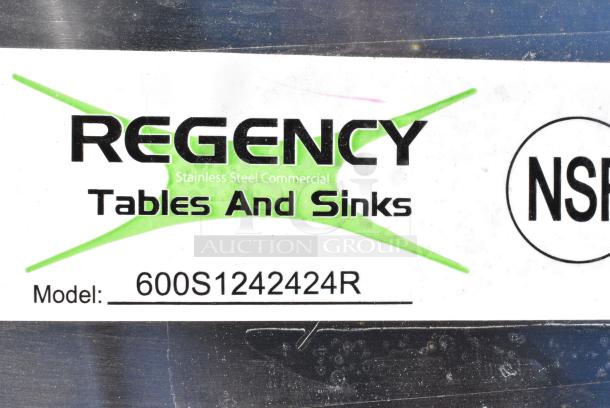 BRAND NEW SCRATCH AND DENT! Regency 600S1242424R Stainless Steel Single Bay Sink w/ Right Side Drain Board. No Legs. - Image 6 of 6