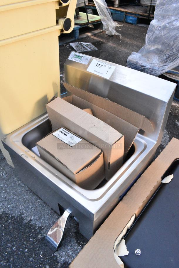 BRAND NEW SCRATCH AND DENT! Regency 600HS17KO 17" x 15" Wall Mounted Hands-Free Hand Sink with Knee Operated Valve 600HS17KO - Image 2 of 6