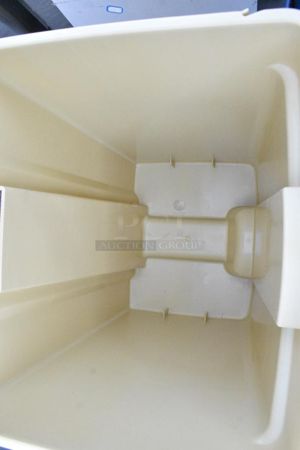 3 BRAND NEW SCRATCH AND DENT! Tan Poly Trash Cans. 3 Times Your Bid! - Image 4 of 5