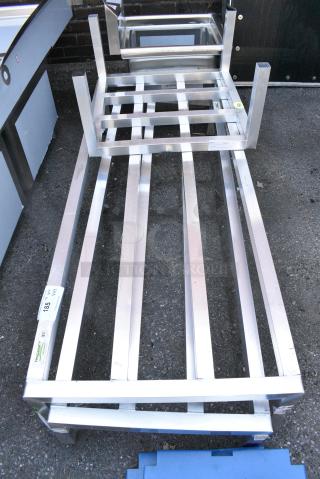 3 BRAND NEW SCRATCH AND DENT! Items Including 600DUN246012 Regency 60" x 24" x 12" Aluminum Dunnage Rack - 1850 lb. Capacity, 600DUN2060 Regency 60" x 20" x 8" Aluminum Dunnage Rack - 1740 lb. Capacity, 600DUN242412 Regency 24" x 24" x 12" Aluminum Dunnage Rack - 1,500 lb. Capacity. 3 Times Your Bid!