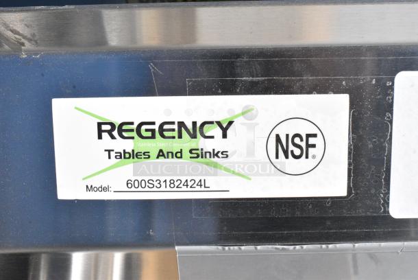 BRAND NEW SCRATCH AND DENT! Regency 600S3182424L Stainless Steel 3 Bay Sink w/ Left Side Drain Board. No Legs. - Image 6 of 6