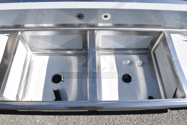 BRAND NEW SCRATCH AND DENT! Regency 600S22323224 Stainless Steel 2 Bay Sink w/ Dual Drain Board. No Legs. - Image 7 of 8