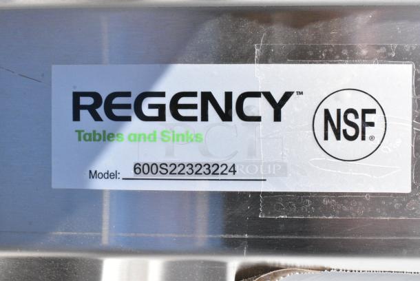 BRAND NEW SCRATCH AND DENT! Regency 600S22323224 Stainless Steel 2 Bay Sink w/ Dual Drain Board. No Legs. - Image 8 of 8