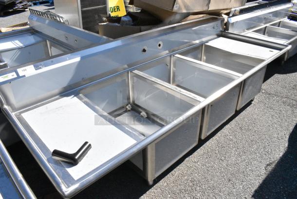 BRAND NEW SCRATCH AND DENT! Regency 600S32030220 Stainless Steel 3 Bay Sink w/ Dual Drain Board. No Legs. - Image 2 of 6