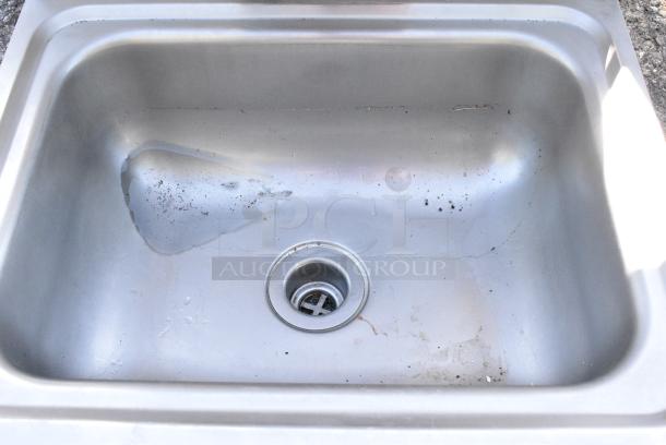 Stainless Steel Single Bay Wall Mount Sink w/ Faucet and Handles. - Image 5 of 5