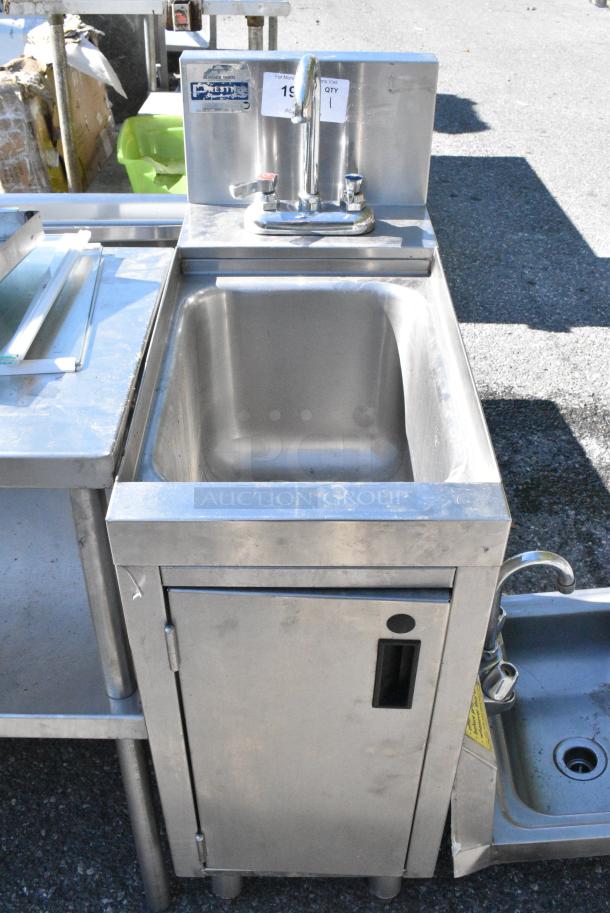 Stainless Steel Single Bay Sink w/ Faucet and Handles. - Image 1 of 5
