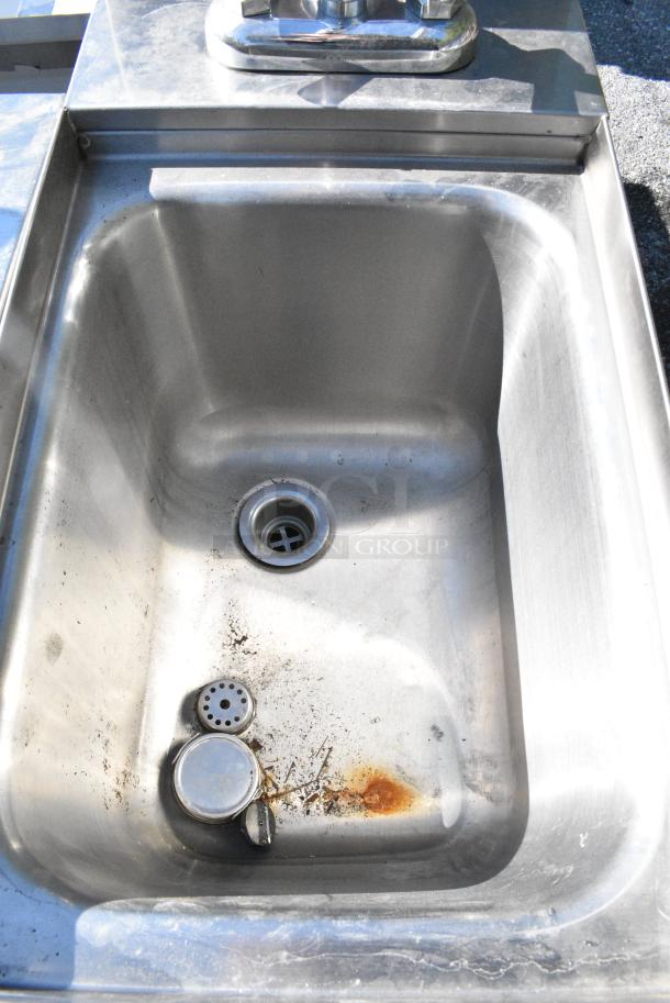 Stainless Steel Single Bay Sink w/ Faucet and Handles. - Image 3 of 5