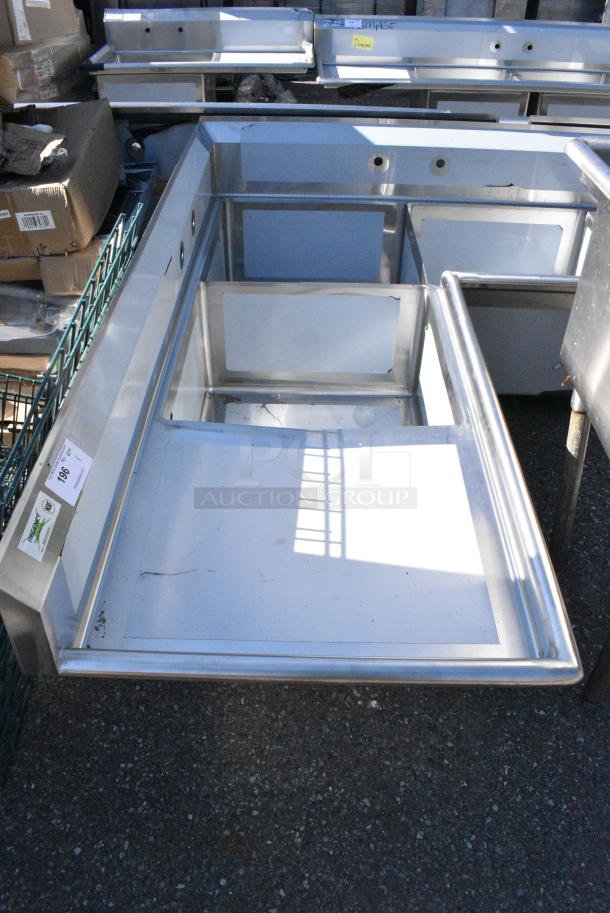 BRAND NEW SCRATCH AND DENT1`Regency 600S3242424C Stainless Steel 3 Bay L Shaped Sink w/ Dual Drain Boards. No Legs. - Image 2 of 7