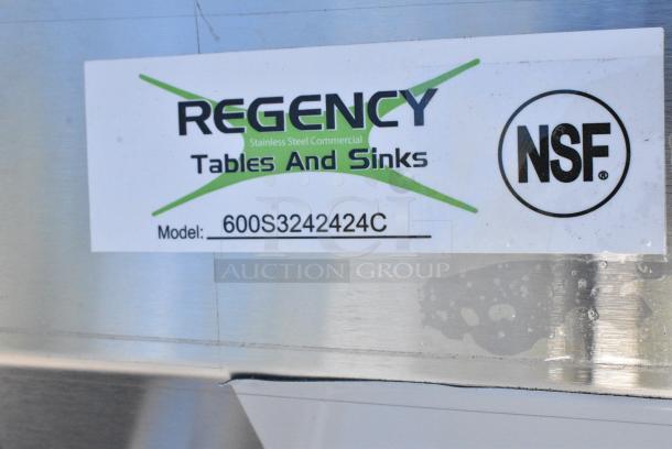 BRAND NEW SCRATCH AND DENT1`Regency 600S3242424C Stainless Steel 3 Bay L Shaped Sink w/ Dual Drain Boards. No Legs. - Image 7 of 7